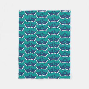 White Blue Whales Sea Animal Green Ocean Marine Fleece Blanket