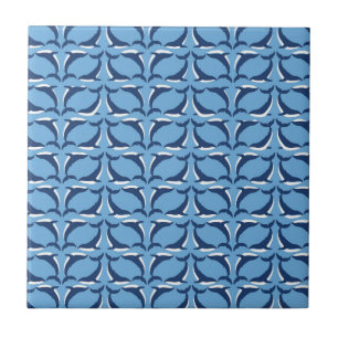 White Blue Whales Yin Yang Sea Animal Ocean Marine Tile