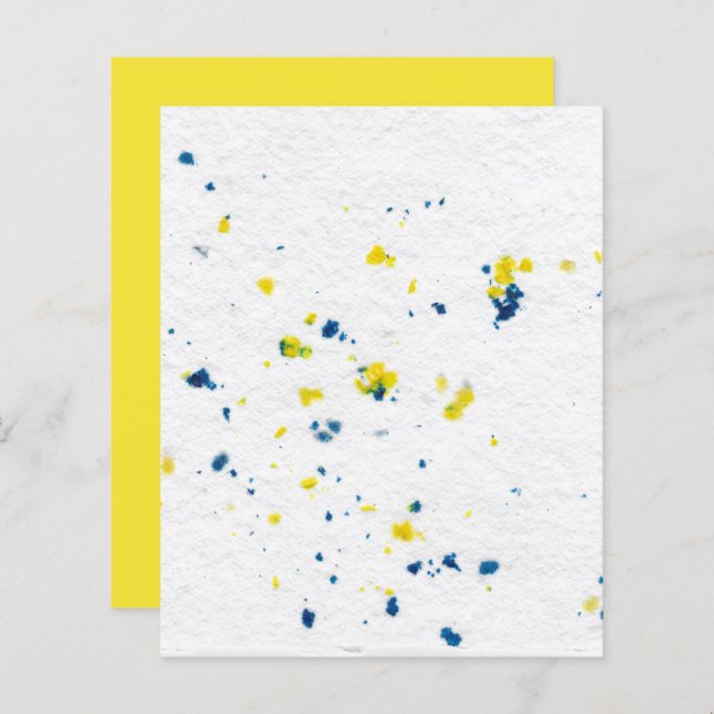 White Blue Yellow Handmade Texture Scrapbook Paper (Front/Back)