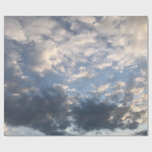 White Blueish Clouds Wrapping Papers Paper