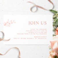 White, Blush, Peach  Join Us Reception Wedding 