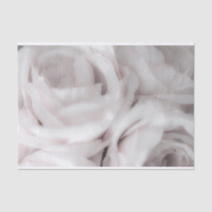 White Blush Roses Elegant Minimal Wedding Tissue Paper