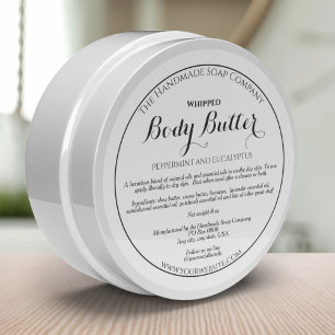 White Body Butter Product Cosmetics Jar Label