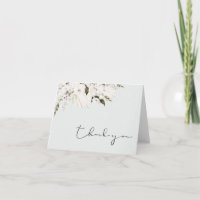 White Bohemian Floral Thank You Card