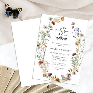 White Boho Engagement Party Invitation