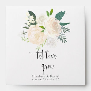 White Boho Wedding Let Love Grow Gift Seed Packet Envelope
