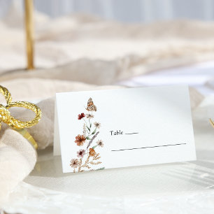 White Boho Wedding Place Card