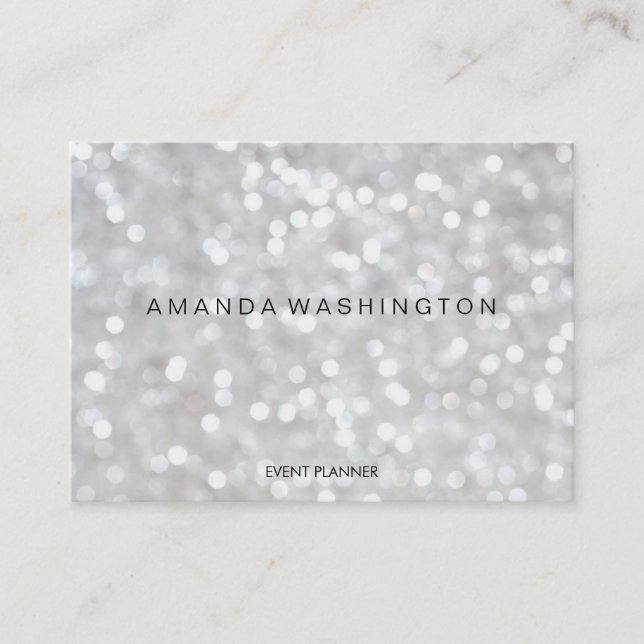White Bokeh Business Card (Front)