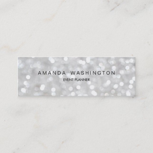 White Bokeh Mini Business Card (Front)