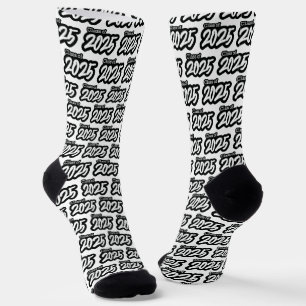 White Bold Brush Class of 2025 Socks