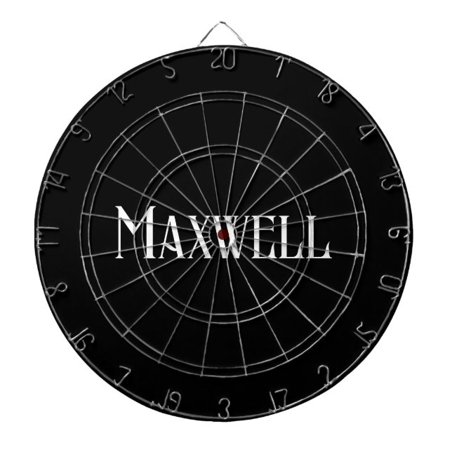 White Bold Modern Family Name Dartboard (Front)