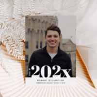 white Bold typography graduation invitation