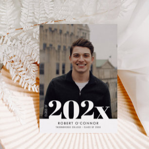 white Bold typography graduation invitation Postcard