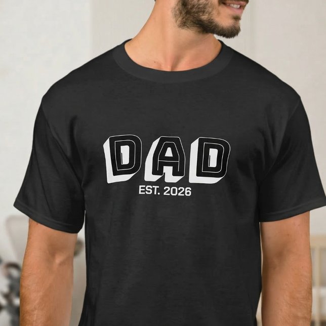 White Bold Varsity Established Dad Design T-Shirt (Creator Uploaded)