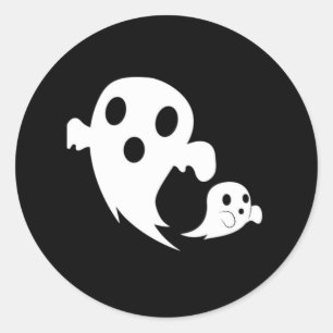 White Boo  Classic Round Sticker