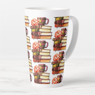 White Books And Tea Latte Mug