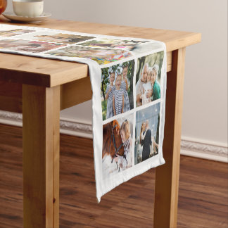 White Border 24 Photos Make Your Own Collage Short Table Runner