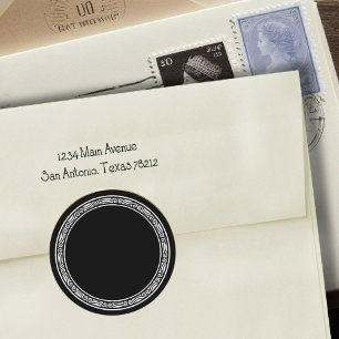 White Border Frame for Your Wording Classic Round Sticker