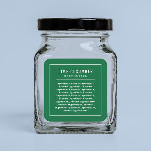 White Border Lines Custom Color Ingredients Label