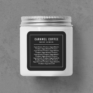 White Border Lines Custom Colour Ingredients Label