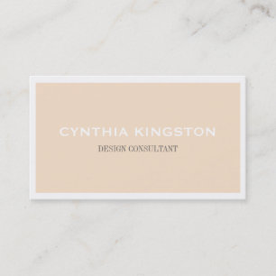 White border simply elegant dull pink professional business card