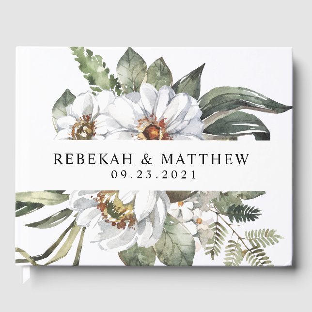 White Botanical Bohemian | Guest book (Front)