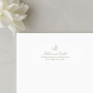 White   Botanical Return address label