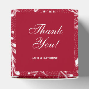 White Botanicals Red Thank You Favour Box