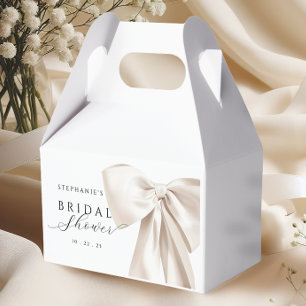 White Bow Bridal Shower Favour Box