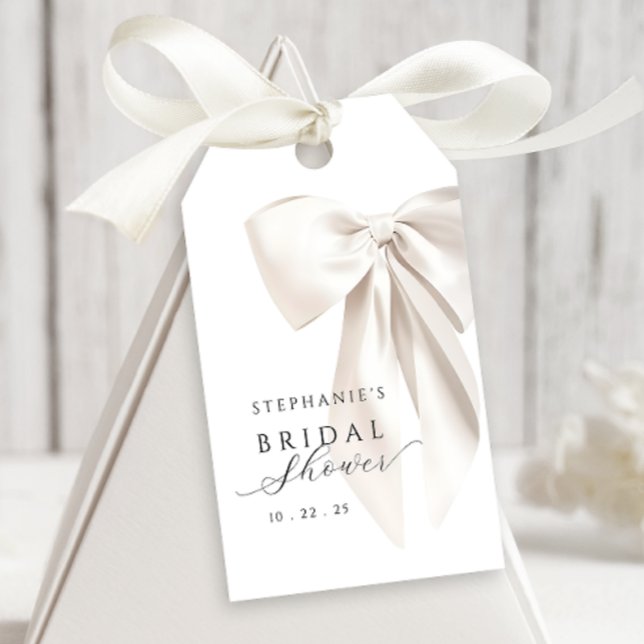 White Bow Bridal Shower Gift Tags (Creator Uploaded)
