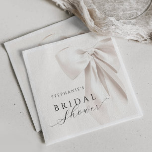 White Bow Bridal Shower Napkin