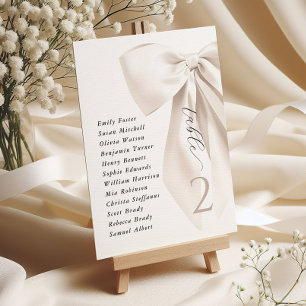 White Bow Bridal Shower Seating Chart Card