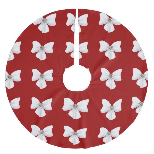 White Bow Christmas Tree Skirt (Front)