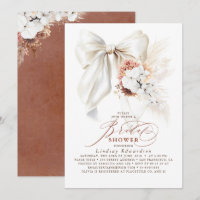 White Bow Floral Terracotta Boho Bridal Shower