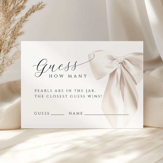 White Bow Guess How Many Game Card (Creator Uploaded)