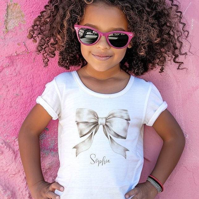 White Bow Ribbon Vintage Nursery Baby T-Shirt (Creator Uploaded)