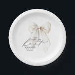 White Bow She's Tying the Knot Bridal Shower Paper Plate<br><div class="desc">Add a touch of charm to your bridal shower tablescape with these “She’s Tying the Knot” white bow paper plates! Featuring a delicate satin ribbon design, these pretty plates strike the perfect balance between timeless elegance and flirty fun — ideal for serving up sweet treats, bubbly-hour bites, or a stylish...</div>