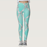White Bows Turquoise Robin's Egg Blue Leggings<br><div class="desc">Leggings.</div>