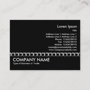 White Box Line - Black Business Card