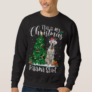 White Boxer Christmas Lights Funny Pajama Dog Love Sweatshirt