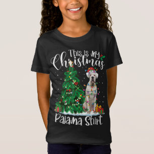 White Boxer Christmas Lights Funny Pajama Dog Love T-Shirt