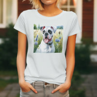White Boxer Dog & Blooms