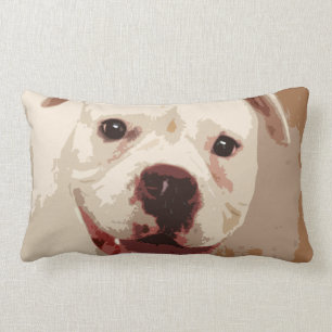 white Boxer Dog Lumbar Cushion