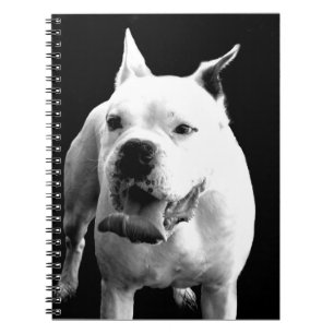 White Boxer dog  spiral notebook