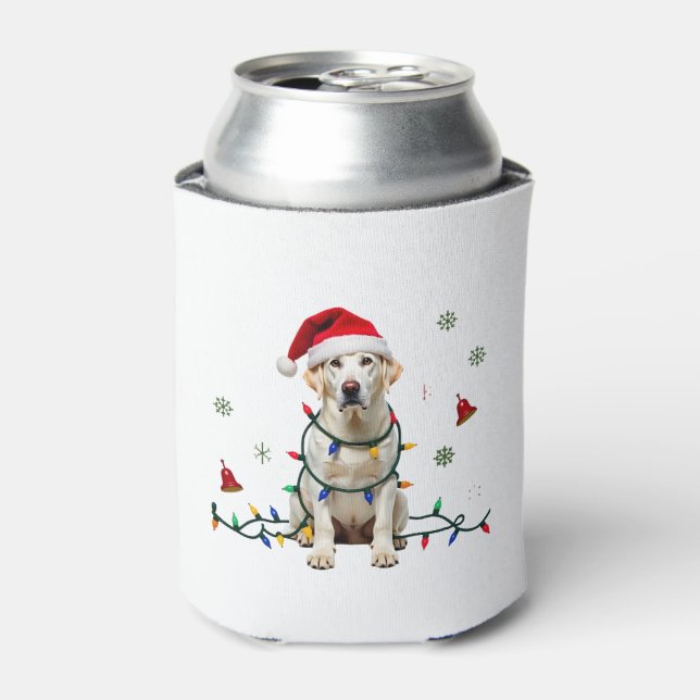 White Boxer Dog Ugly Christmas Sweater Funny Xmas  Can Cooler (Can Front)