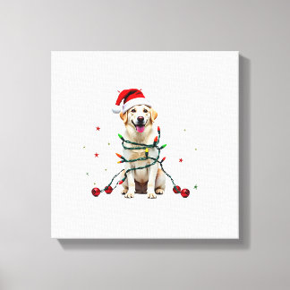 White Boxer Dog Ugly Christmas Sweater Funny Xmas Canvas Print