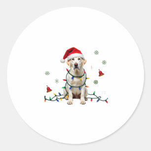White Boxer Dog Ugly Christmas Sweater Funny Xmas Classic Round Sticker