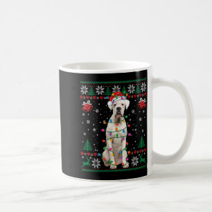 White Boxer Dog Ugly Christmas Sweater Funny Xmas Coffee Mug