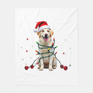 White Boxer Dog Ugly Christmas Sweater Funny Xmas Fleece Blanket