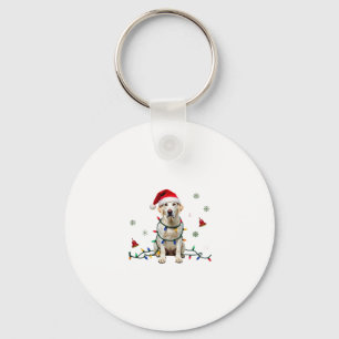 White Boxer Dog Ugly Christmas Sweater Funny Xmas Key Ring